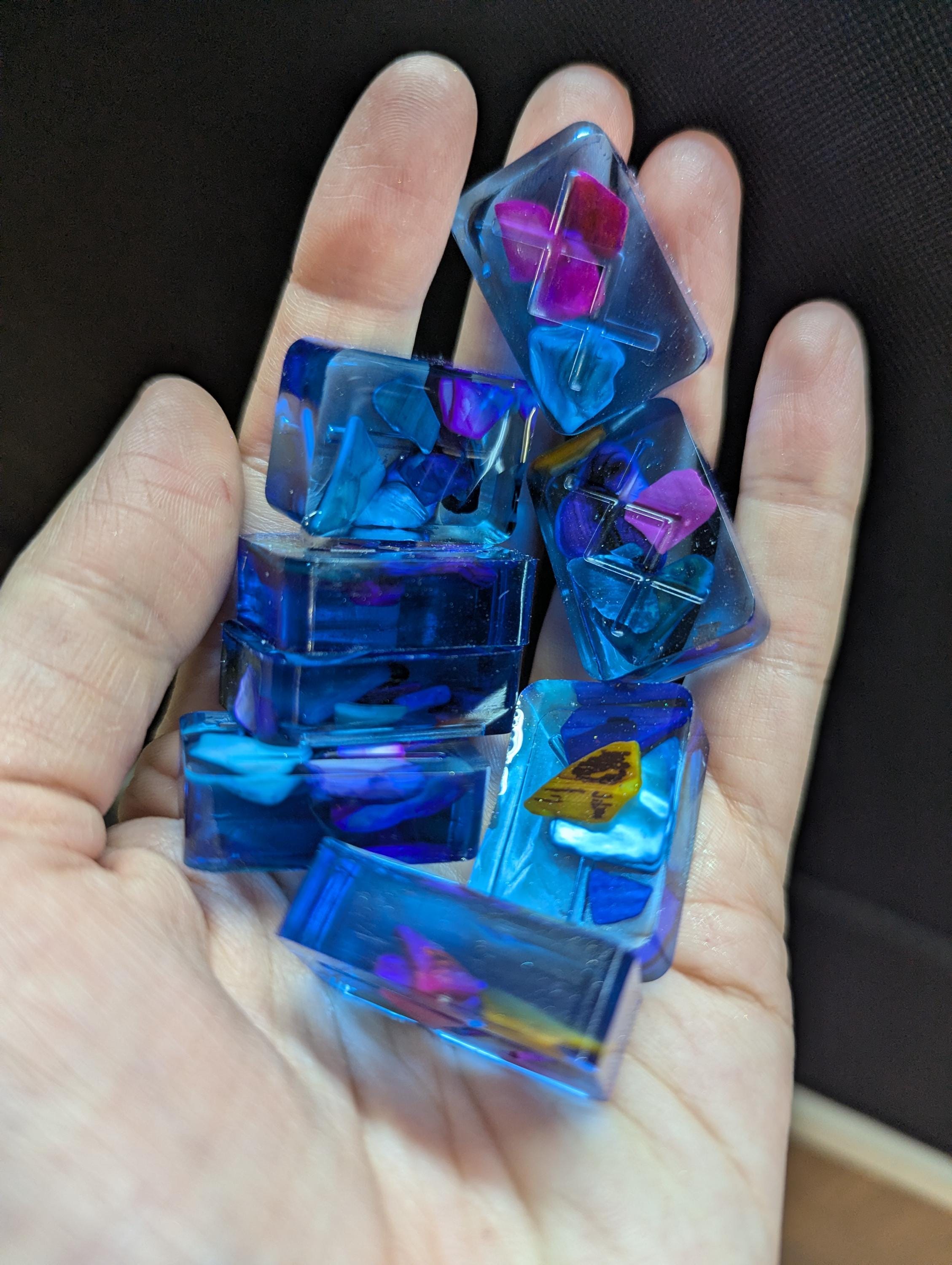 Iridescent Elder Futhark Resin Runes / Water Element / Holographic ...