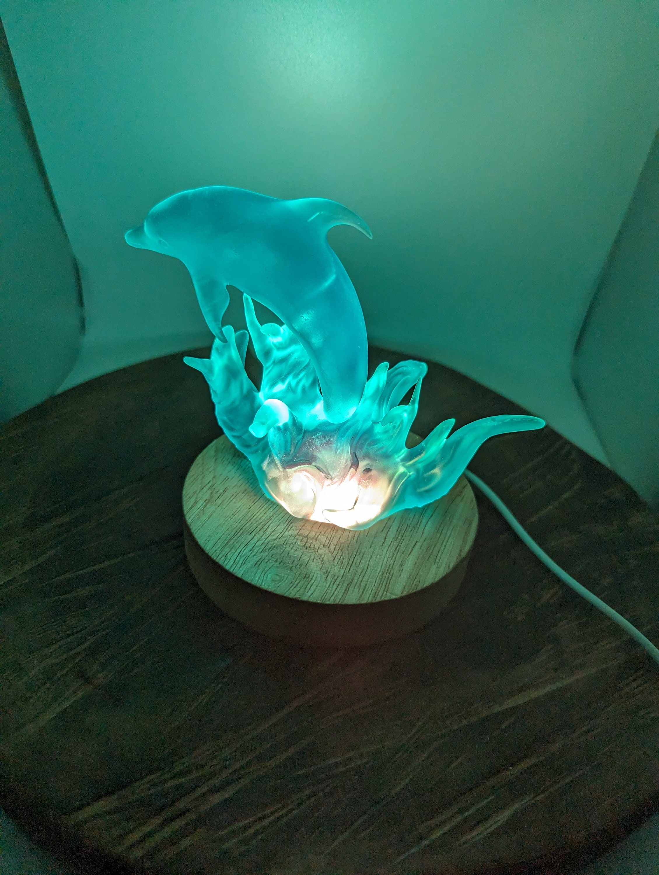 LED Dolphin Night Light Resin Lamp Resin Sculpture Sea Animal