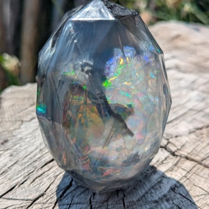 Vorpal Resin Crystal Egg / Opal Inspired 3.5 inch Huge Resin Gemstone Originally Designed, Molded and Cast by Hand