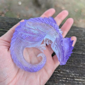 Icy Purple Dragon Figurine / Dragons / Purple Dragon / Purple Dice Guardian / Magic / Gift for Him / Gift For Her