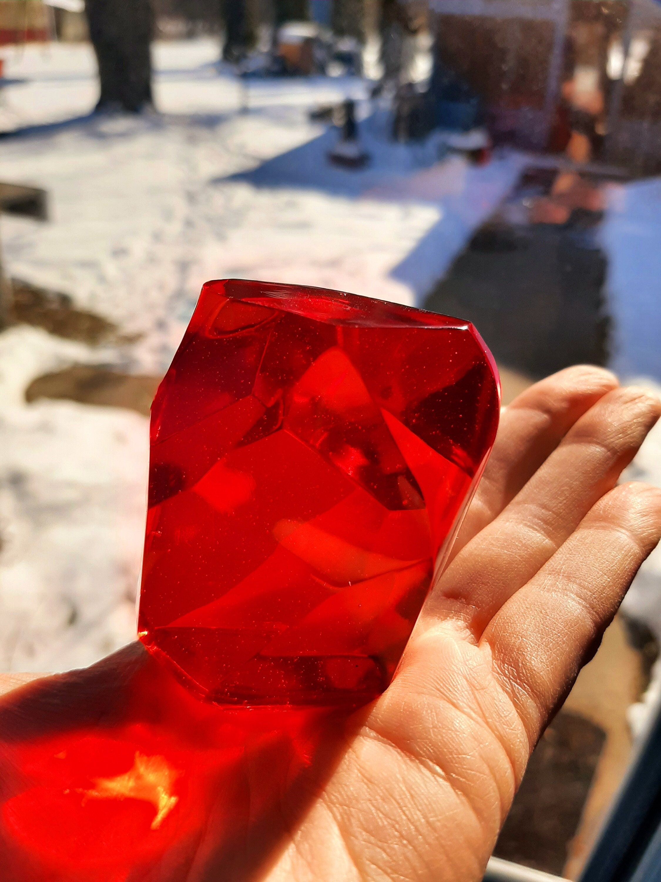 Large Fire Gem / Red Resin Paperweight / Red Crystal Paperweight / Crystal / Re - Picture 6 of 6