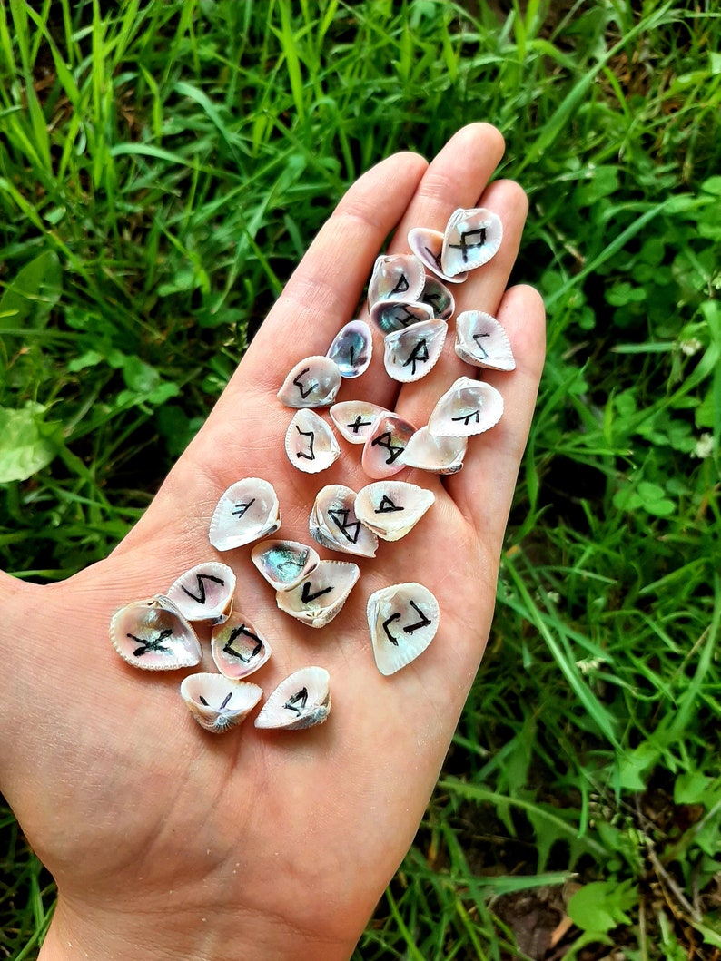 Iridescent Shell Runes / Runes in a Jar / Shell Runes / Elder Futhark ...