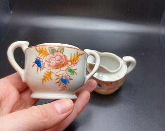 Miniature Cream and Sugar / Tea Containers / Japanese Cream and Sugar / Dollhouse Miniatures / Tea / For Her / Vintage / Cute Things / Glass