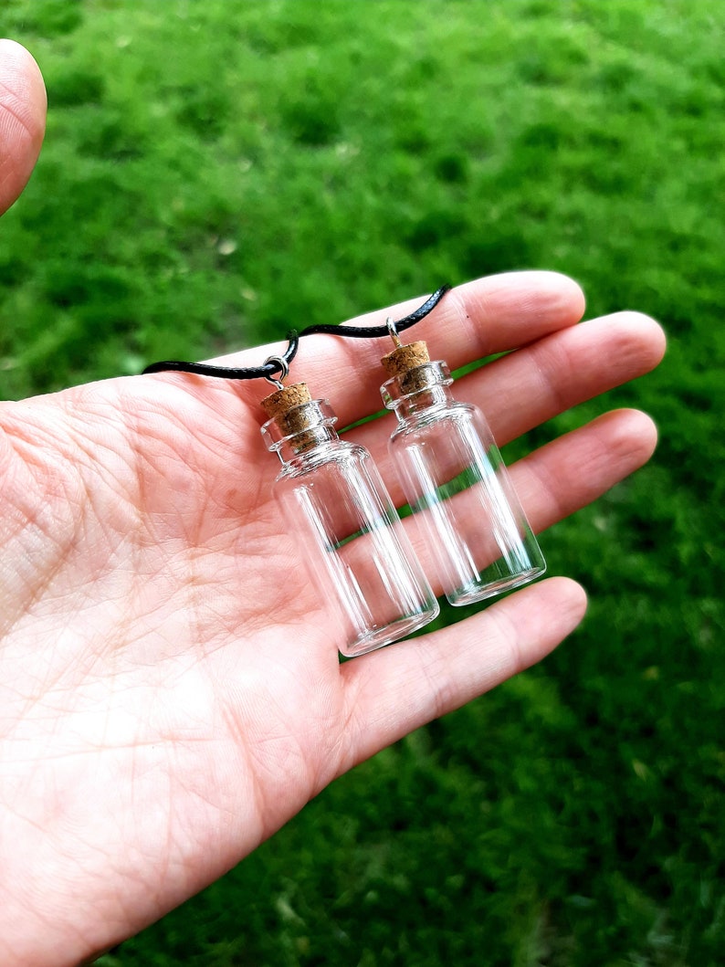 Empty Vial Necklace / Glass Bottle Necklace / Mini Glass Jar / Etsy