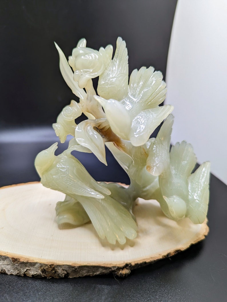 Jade Bird Carving Jadeite Bird Sculpture Vintage Jade Etsy