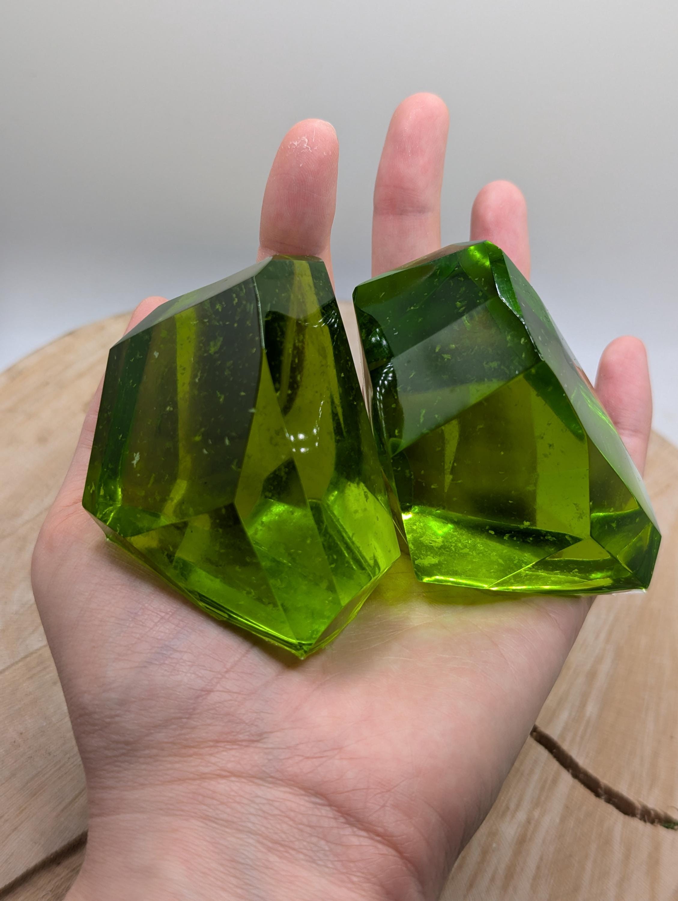 Green Druid Crystal Resin Crystal Lime Green Crystal Wizard Staff Topper M - Picture 12 of 12