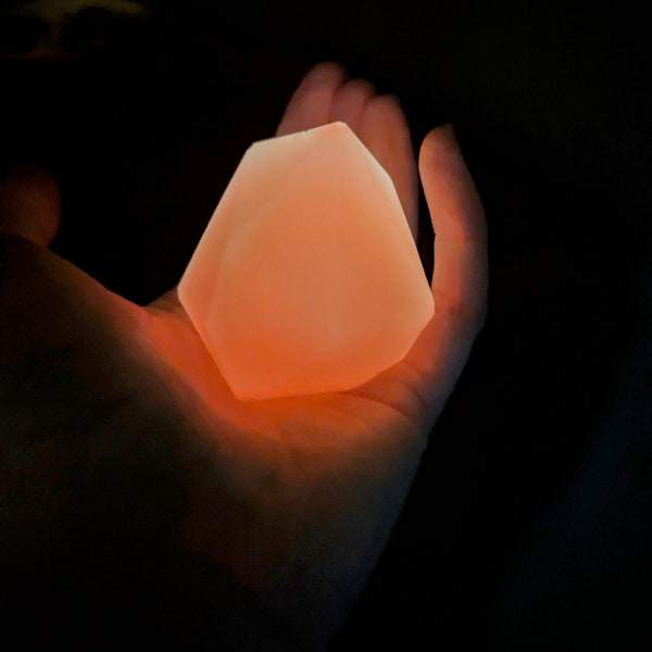 Pink Orange Glow in the Dark Gem Resin Crystal Glowing Gem Orange Crystal Epoxy Gem Cosplay TTPRG Props Gifts for Him UV Philosophers Stone
