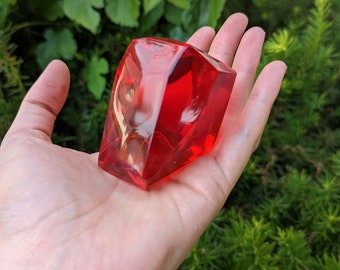 Resin Philosophers Stone Red Gem Bright Red Mythical Stone Magic Stone Alchemy Stone Gift for Him Gift for Her Unique Resin Gifts