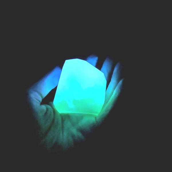 Glow In the Dark Mini Crystal Paperweight / Resin Crystal Paperweight Gradient Crystal Paperweight Gifts for Him TTRPG Props RPG Gifts Green