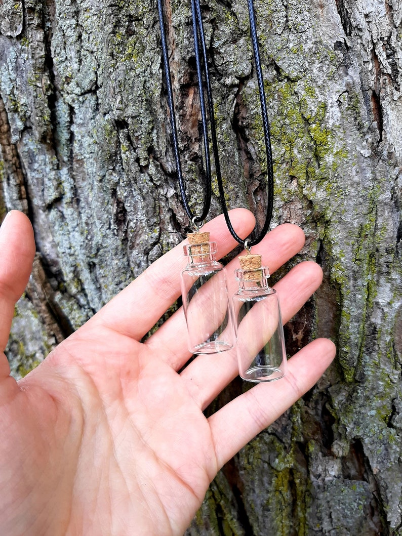 Empty Vial Necklace / Glass Bottle Necklace / Mini Glass Jar / Etsy