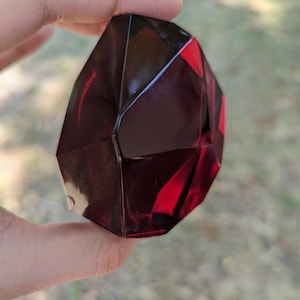 Deep Amber Red Pink Resin Crystal Staff Topper Philosophers Stone Wizard Staff TTRPG RPG Props Game Master Props Gamer Gifts for Him Crystal
