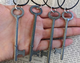 Pewter Tone Skeleton Key Necklace- Choose One Antiqued Skeleton Key Hecate Rustic Authentic Skeleton Key Mens Skeleton Key Protection