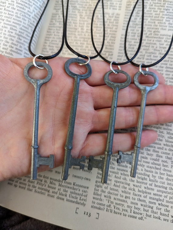 Pewter Tone Skeleton Key Necklace- Choose One Antiqued Skeleton Key Hecate Rustic Authentic Skeleton Key Mens Skeleton Key Protection