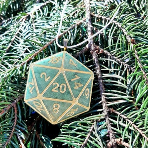 Green D20 Christmas Ornament Game Master Christmas Gifts Tabletop Christmas Gifts D20 Critmas Nerd Christmas Gifts Dice Goblin