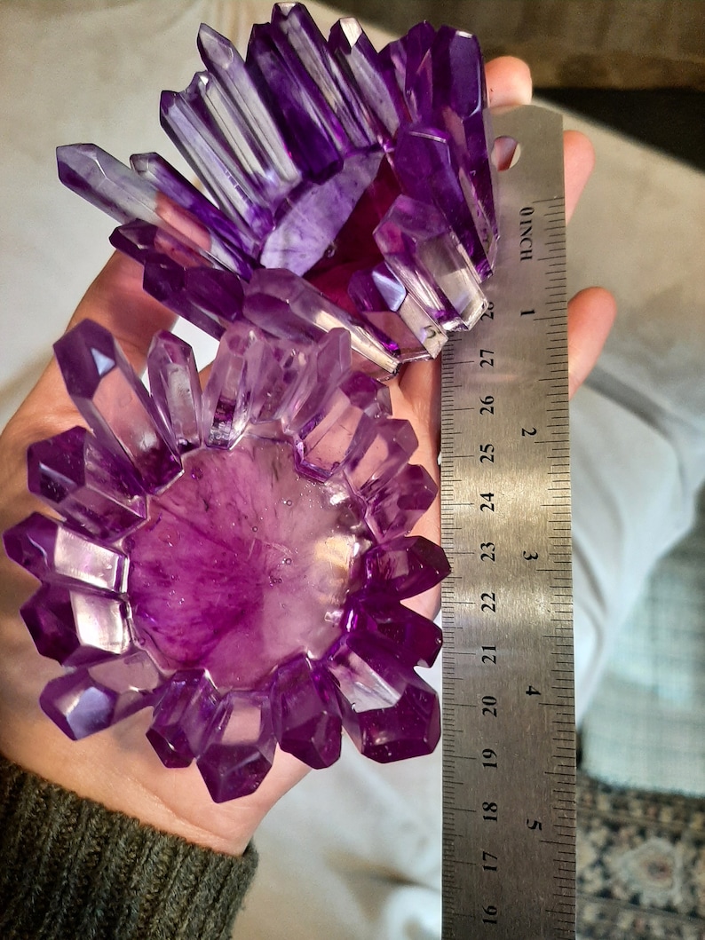 Amethyst Candle Holders / Tea Candle Holder / Amethyst Resin Etsy