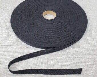 Cotton Twill Tape 60 yards 1 inch Wholesale Herringbone Straps Binding Black