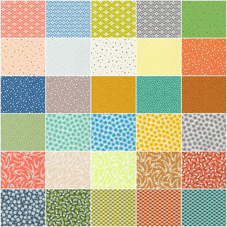 Elizabeth Hartman Robert Kaufman Quilters Cotton Paintbox 42 Fabrics 5 Charm Square Bundle