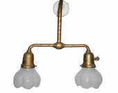 Antique HANDEL Early Bronze Sconce Double-Arm Student Wall Light Rare