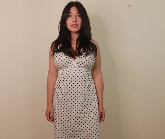 black white spot dress
