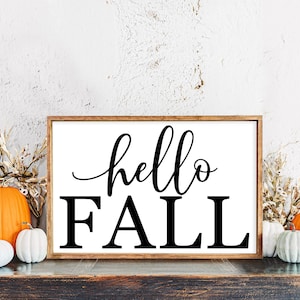 Hello Fall SVG: Modern Farmhouse Autumn Decor (Cut File)