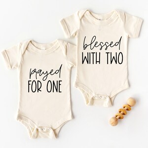 Twin Pregnancy Announcement CUT FILE | Prayed For One Blessed With Two SVG | Twin Pregnancy Announcement | Twin Baby Reveal | Digital Design