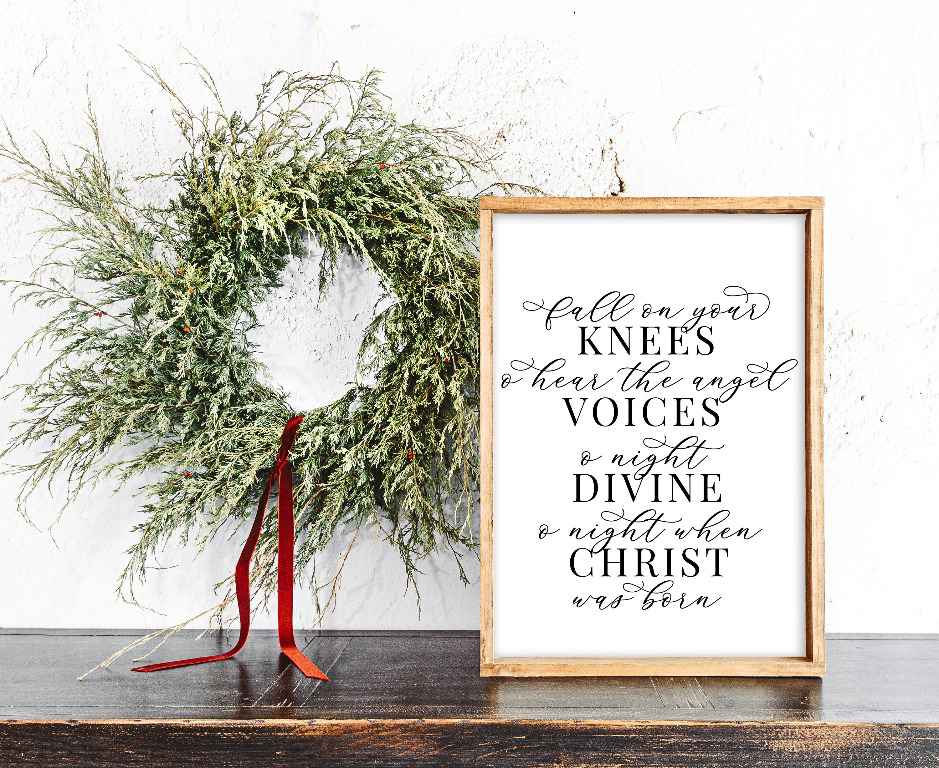 O Holy Night Lyrics Engraved Word Sign Digital Cut (Download Now) 