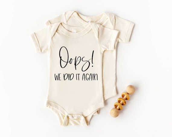 Funny Oops Pregnancy Announcement Shirt- I We Did It Again Funny Oops Pregnancy Announcement Shirt- I We Did It Again