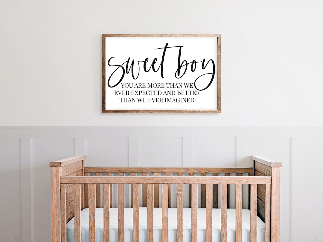 Sweet Boy CUT FILE Baby Boy Quote SVG Boy Nursery Sign Design Boy's