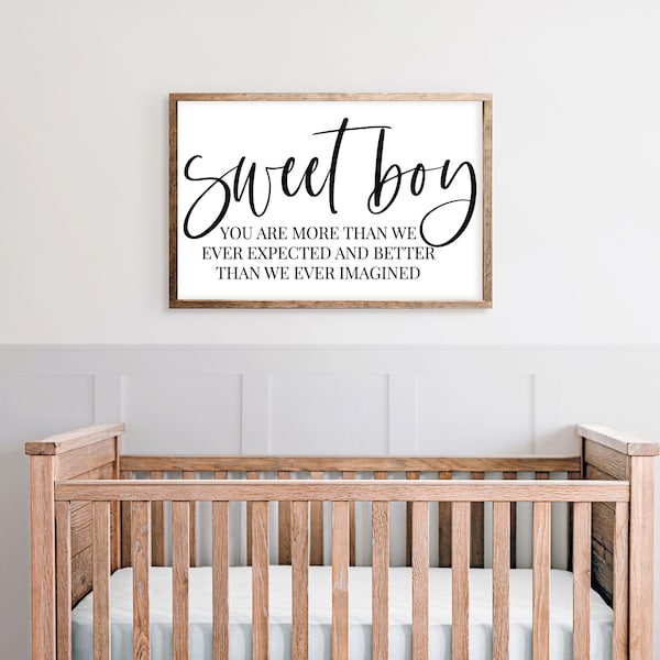 Sweet Boy CUT FILE | Baby Boy Quote SVG | Boy Nursery Sign Design | Boy's Room Wall Decor | Gift for Baby Boy | Cricut | Silhouette