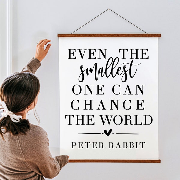 Peter Rabbit Quote SVG | Even The Smallest One Can Change The World Svg | Nursery Sign Svg | Kid's Room Wall Decor | Cricut | Silhouette