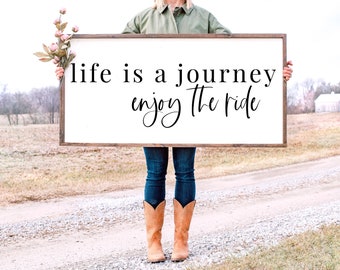 Life Is A Journey Enjoy The Ride SVG | Adventure Svg | Inspirational Quote Svg | Wood Sign Svg | Home Decor Cut File | SVGs for Signs | PNG