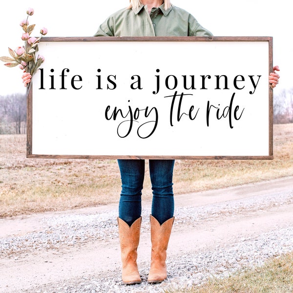 Life Is A Journey Enjoy The Ride SVG | Adventure Svg | Inspirational Quote Svg | Wood Sign Svg | Home Decor Cut File | SVGs for Signs | PNG