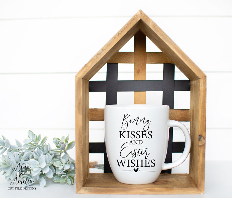 Download Bunny Kisses And Easter Wishes SVG Easter Quote Svg Modern ...