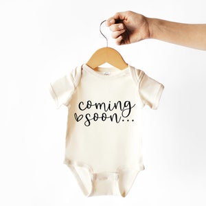 Coming Soon SVG CUT FILE |  Pregnancy Announcement Onesie Design | Surprise Baby Bodysuit Sublimation | Gift for New Grandparents | Crafting