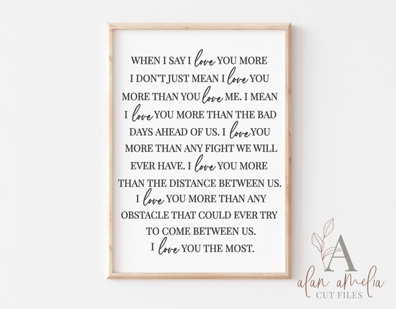 Download When I Say I Love You More Svg Romantic Quote Svg Couple Etsy