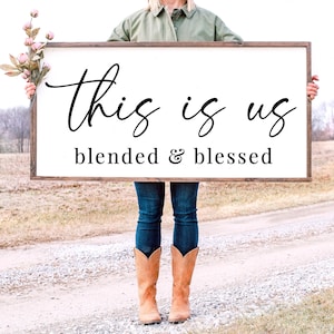 This is us blended and blessed SVG | Familien-| Familien Spruch Svg | Holzschild Svg | Familienshirt Svg | Cut Files für Cricut | Png