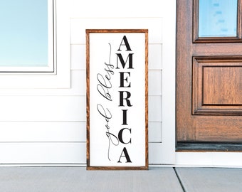 God Bless America SVG: Patriotic Porch Sign Cut File (Digital Download)