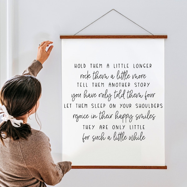 Hold Them a Little Longer SVG | Sentimental Baby Quote Svg | Nursery Sign Svg | Sibling Room Wall Decor| Baby Shower Gift | Cricut Cut File
