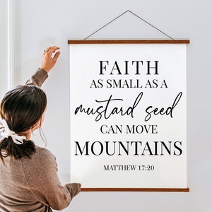 La fe tan pequeña como una semilla de mostaza SVG / Mateo 17:20 / Señal de las Escrituras Svg / Versículo de la Biblia Svg / Decoración de la pared cristiana / Cricut / Silueta