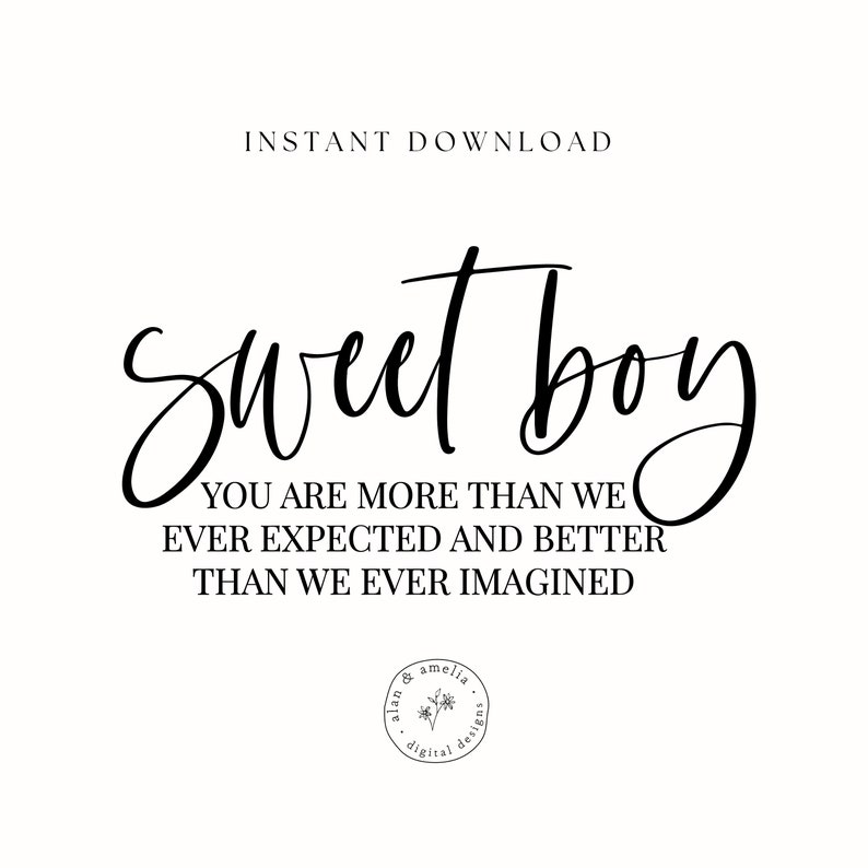 Sweet Boy CUT FILE Baby Boy Quote SVG Boy Nursery Sign Etsy