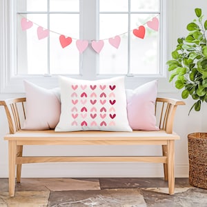 Heart Pattern SVG | Valentine&#39;s Day Pillow | Valentine Sign Cut File | Romantic Sign Design | Heart Svg | Wood Sign Cutting Machine File