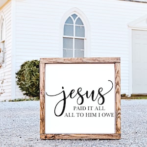 Jesus Paid It All SVG: Christian Song Lyrics, Scripture Quote (Digital Cut File)