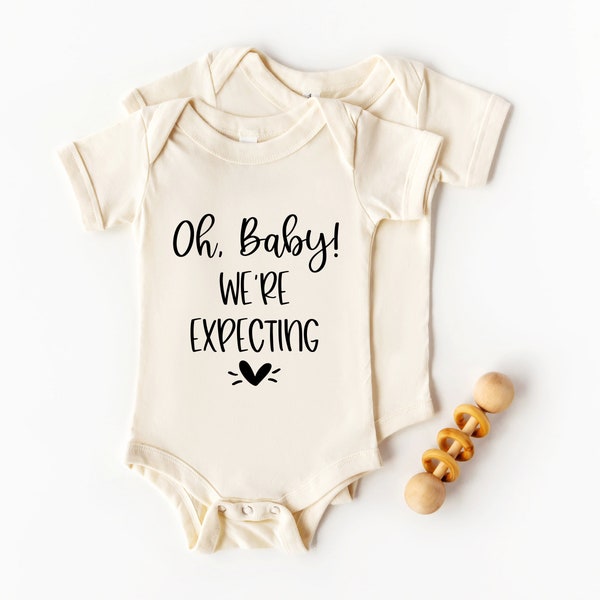 Surprise Pregnancy Reveal Onesie SVG CUT FILE | Oh Baby We're Expecting Announcement Design | New Dad Reveal Saying | Sublimation | png dxf