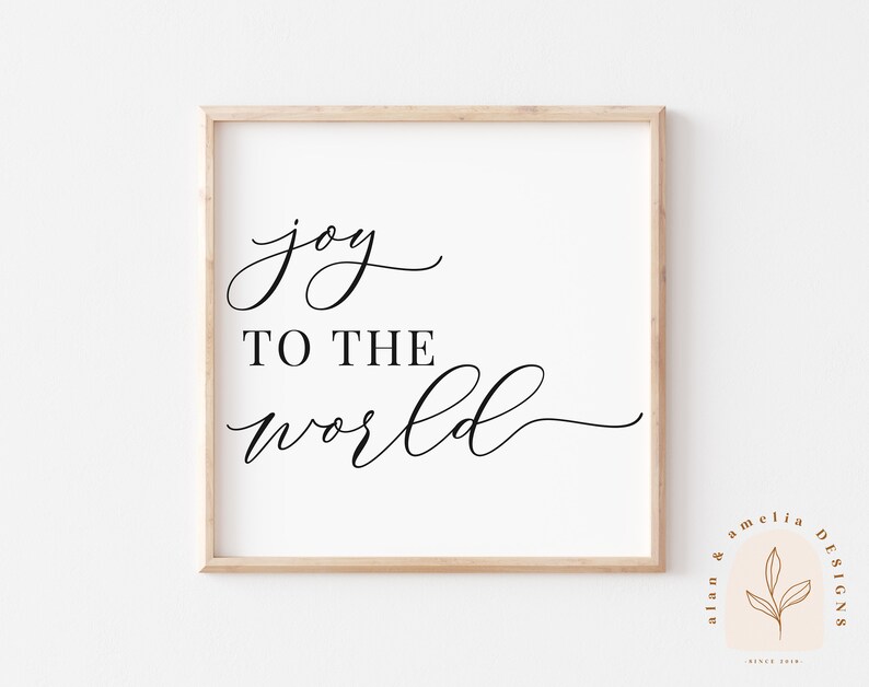 Joy to the World SVG Christmas Song Svg Minimalist Christmas Sign Svg Christmas Round Door Hanger Svg Holiday Pillow Cut File image 4