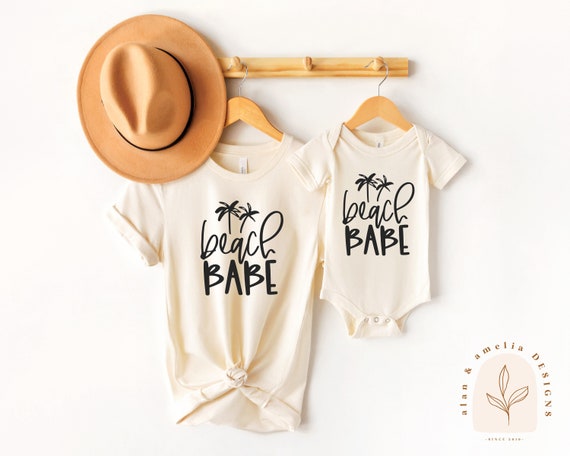 Beach Babe SVG: Boho Mommy and Me Shirt Design (Digital Cut File)