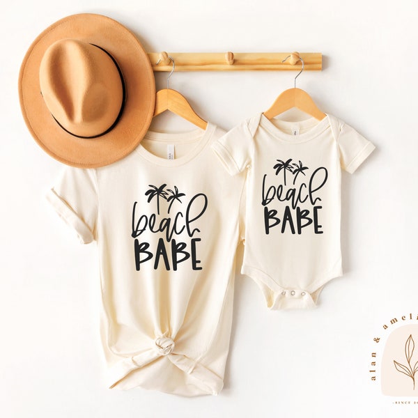 Beach Babe SVG | Boho Mommy and Me Summer Shirt Svg | Vacation Tee Svg | Palm Tree Png | Trendy Women's Graphic Tee Svg | Teen Girl Svg