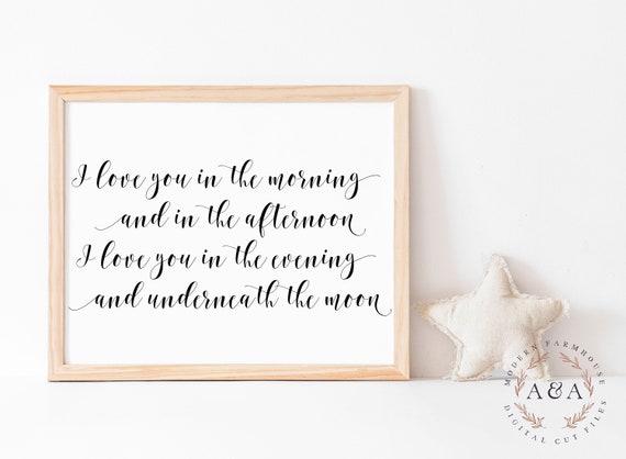 I Love You In The Morning Svg Skinamarinky Svg Music Lyrics Etsy