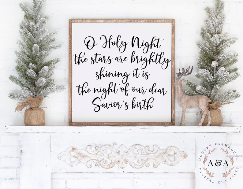 O Holy Night SVG File Christmas Song Lyrics Svg Christmas | Etsy