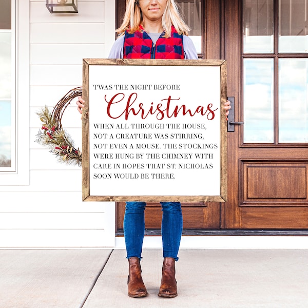 Twas The Night Before Christmas SVG | Christmas Poem Svg | Holiday Cut File | Christmas Wood Sign Svg | Holiday Home Decor | Cut File