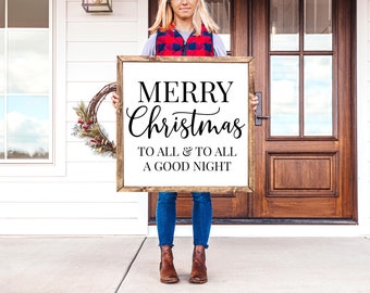 Merry Christmas To All And To All A Good Night SVG | Night Before Christmas Poem Svg | Christmas Sign Svg | Pillow Svg | Holiday Cut File